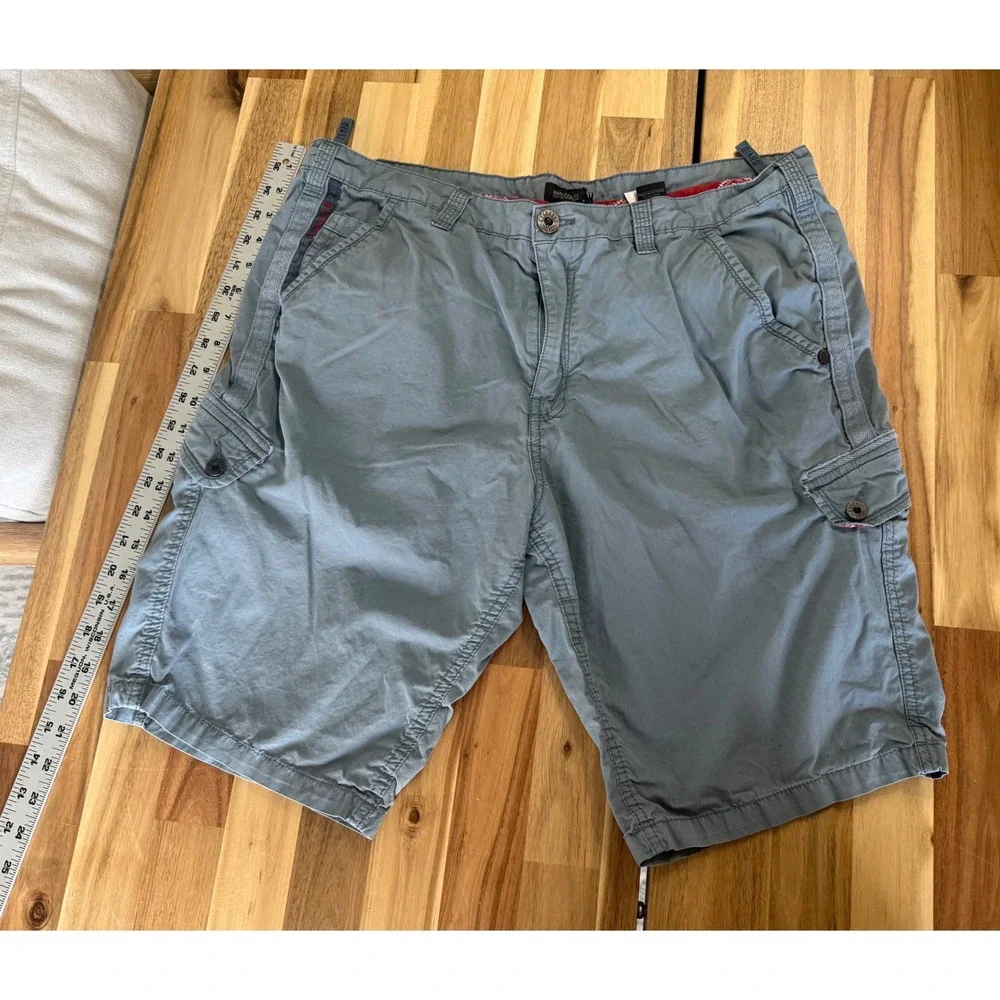 Buffalo David Bitton Mens Cargo Shorts 2 Pack Green Blue Bandana Trim Size 36